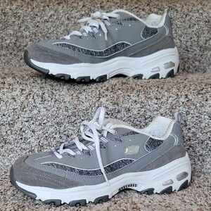 Skechers Gray and White Sporty Sneakers
